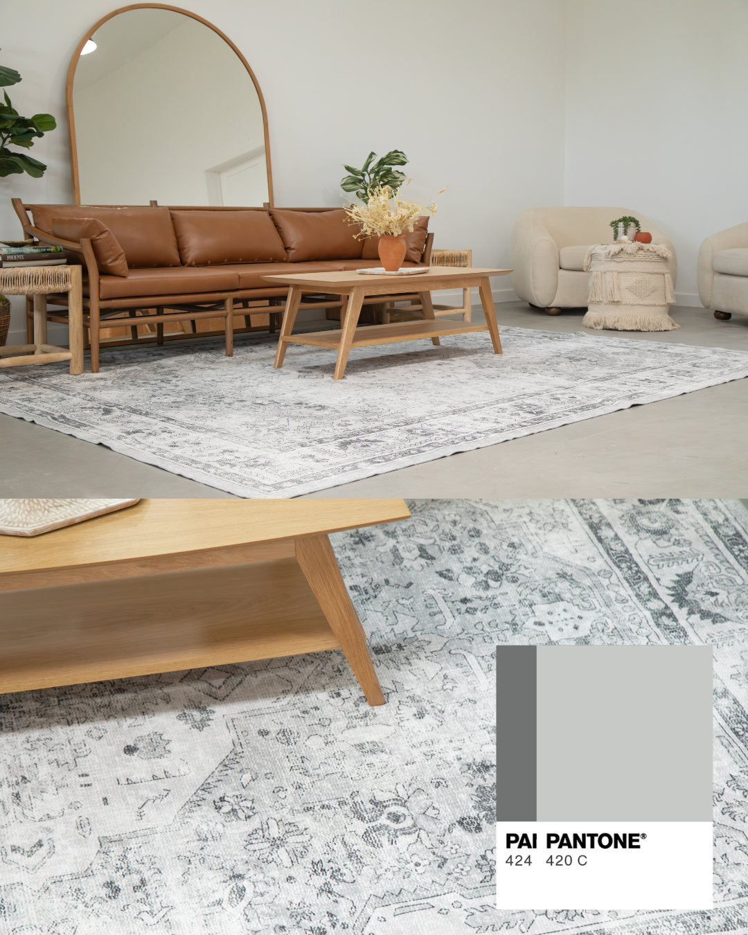 Light Greys MM-01 Machine Washable Area Rug