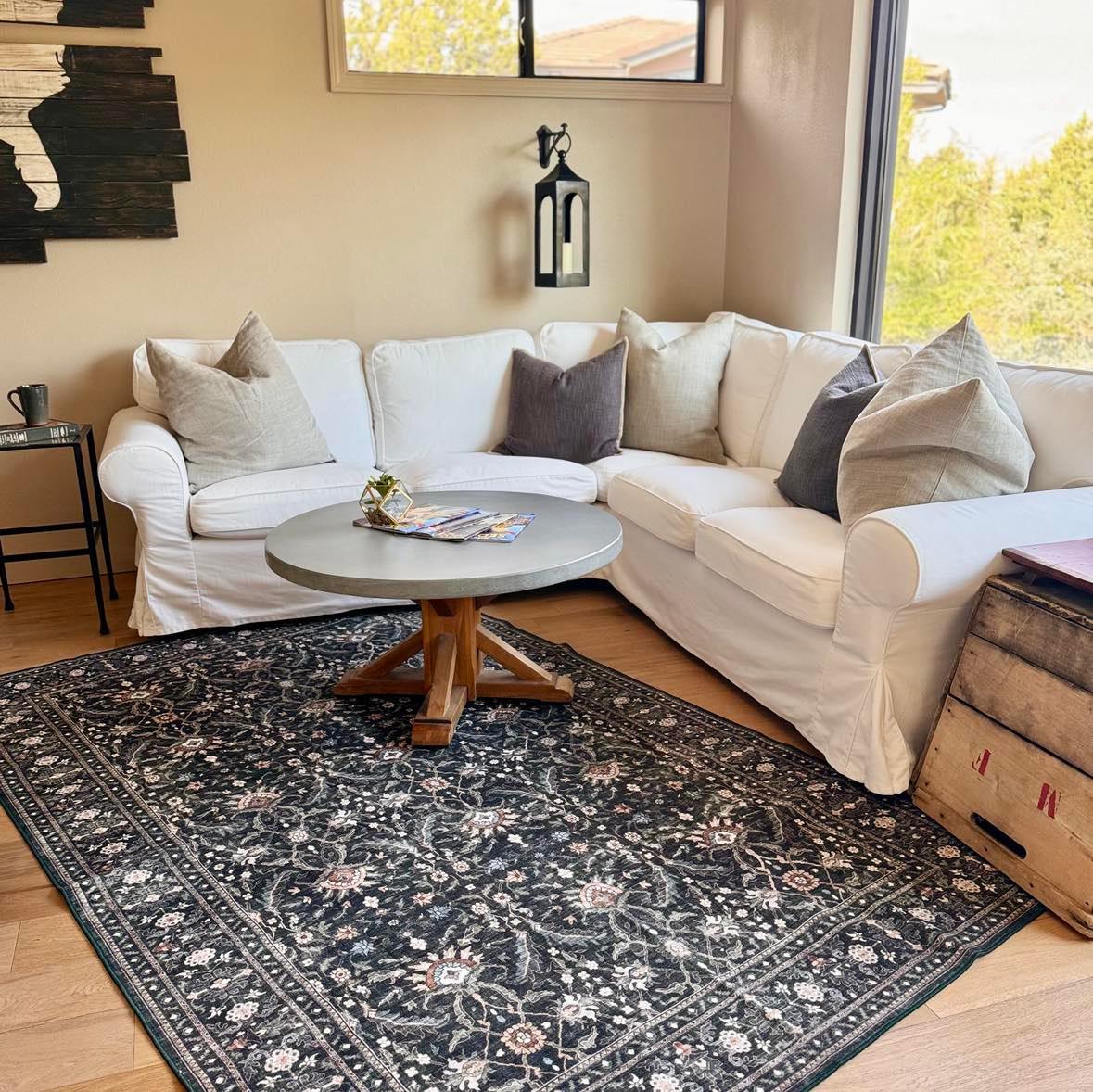 Forest and Blooms MM-16 Machine Washable Rug