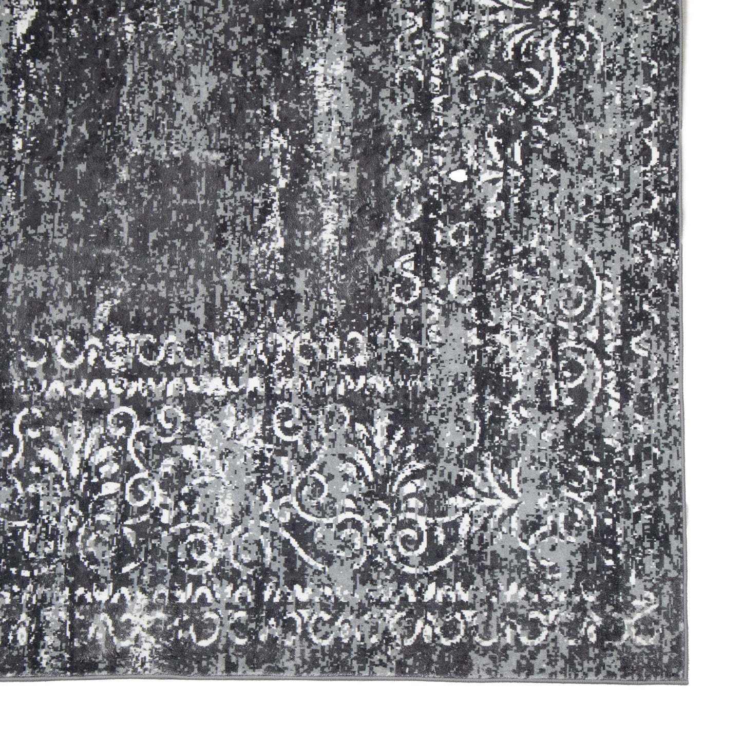 Black Medallion MM-09 Machine Washable Area Rug
