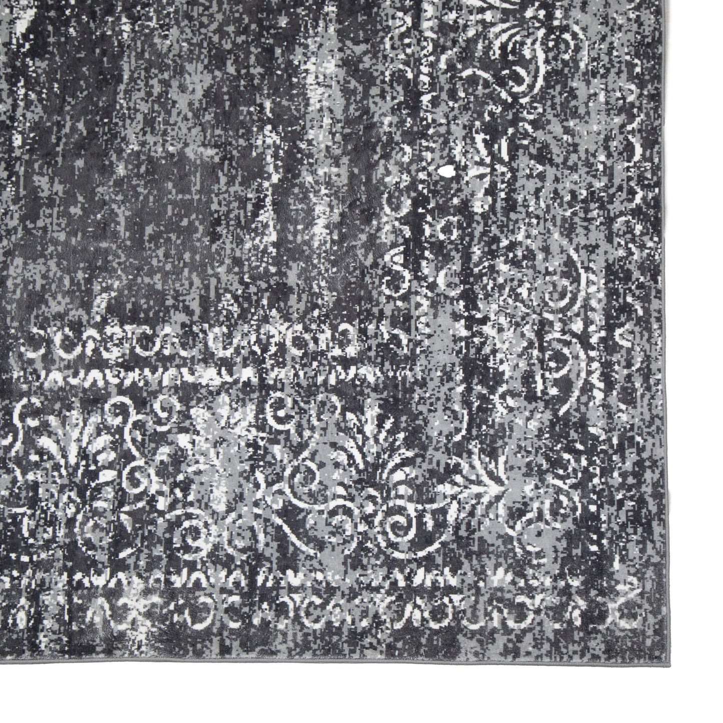 Black Medallion MM-09 Machine Washable Area Rug