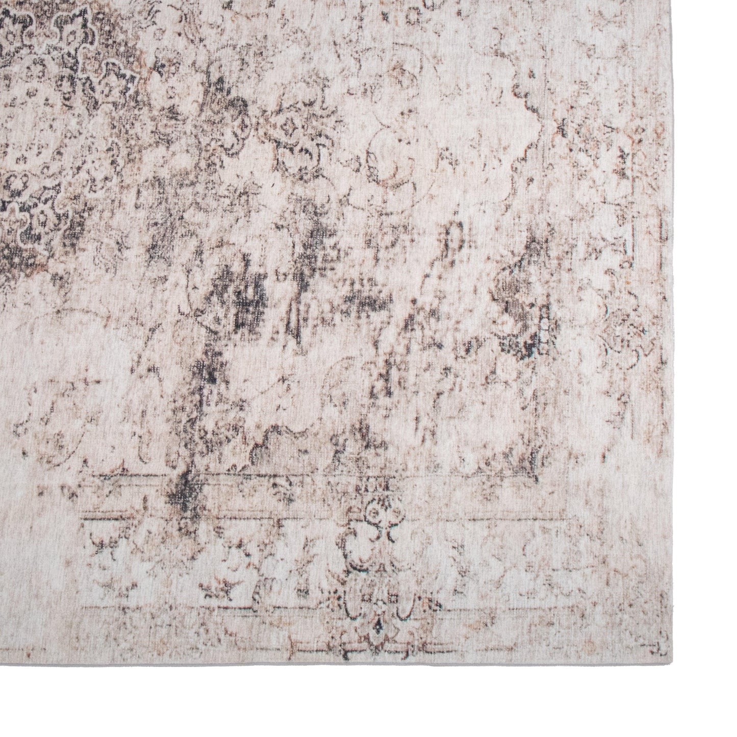 Brown/Black Machine MM-07 Washable Area Rug