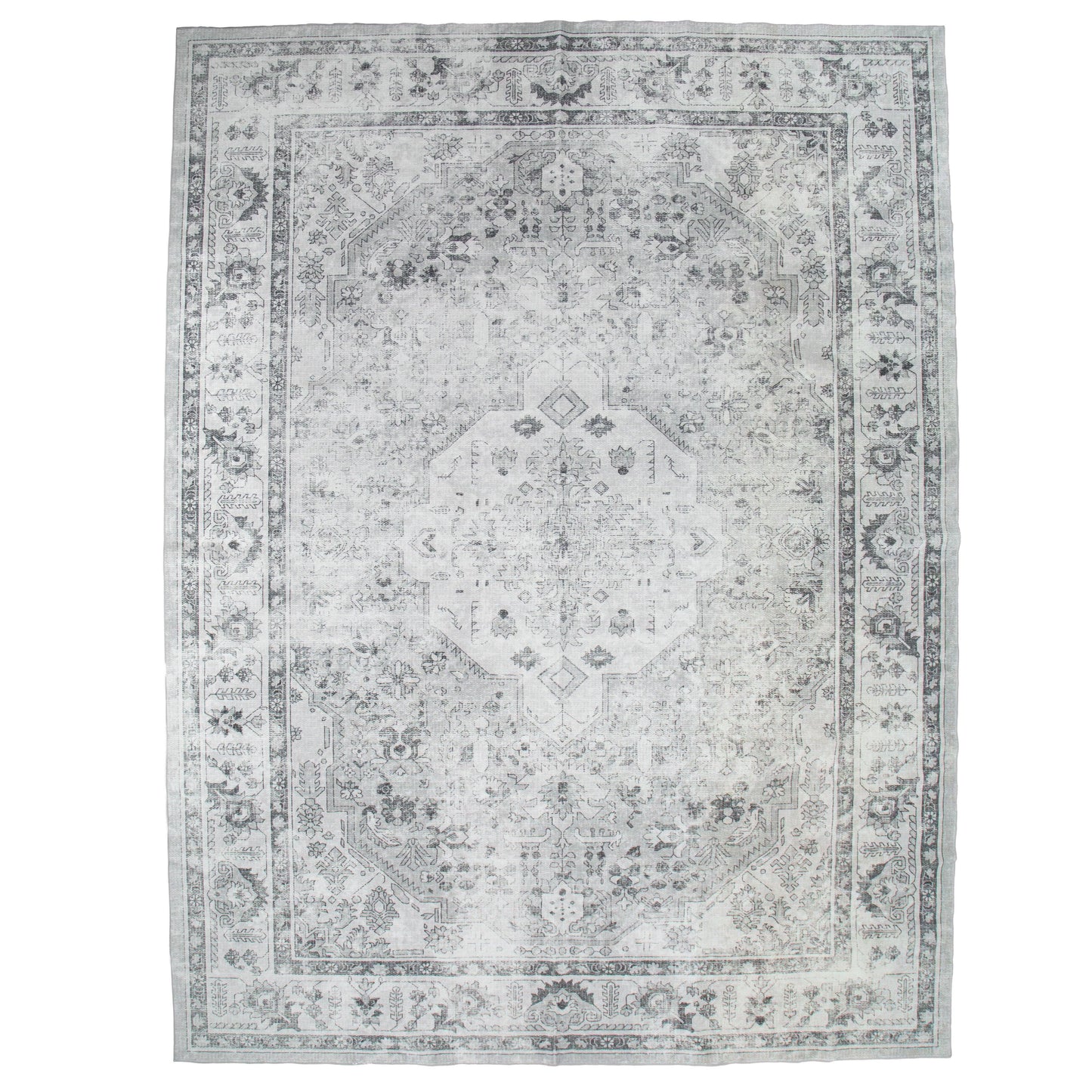 Light Greys MM-01 Machine Washable Area Rug