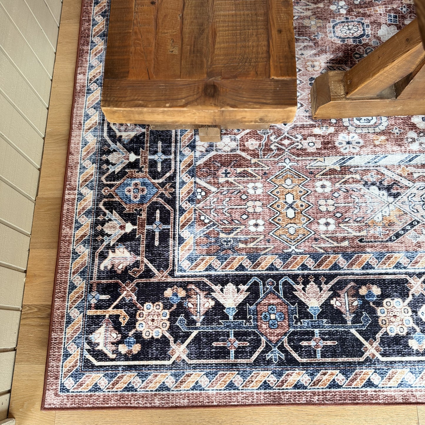 Spice and Midnight MM-20 Blue Machine Washable Rug